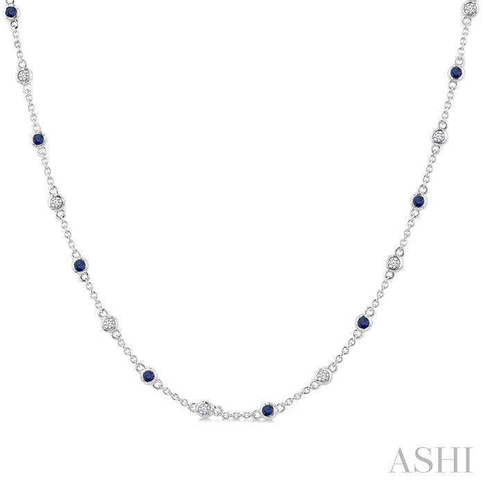 Gemstone & Diamond Station Necklace