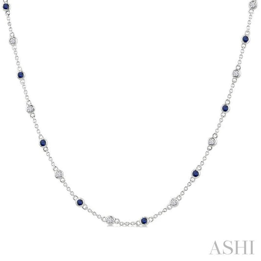Gemstone & Diamond Station Necklace