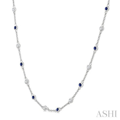 Gemstone & Diamond Station Necklace