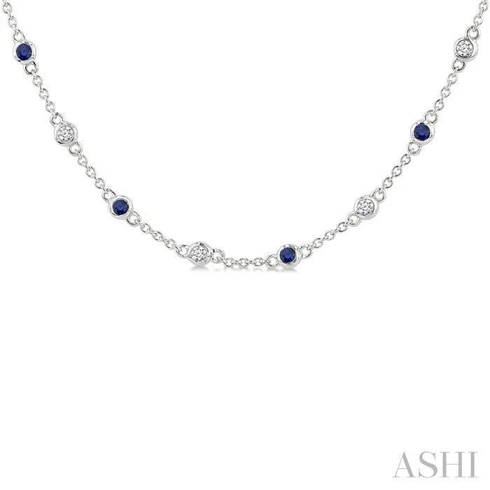 Gemstone & Diamond Station Necklace