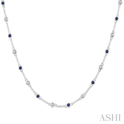 Gemstone & Diamond Station Necklace