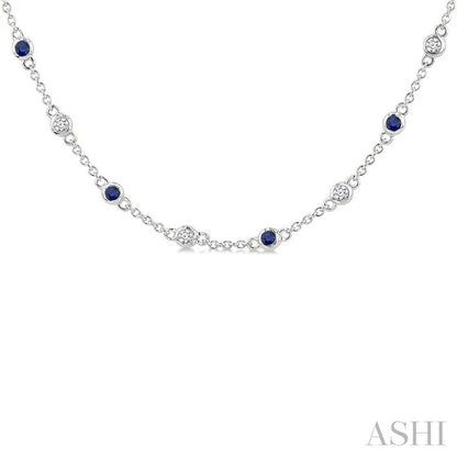 Gemstone & Diamond Station Necklace