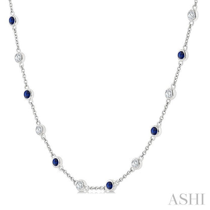 Gemstone & Diamond Station Necklace