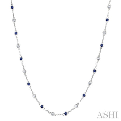 Gemstone & Diamond Station Necklace
