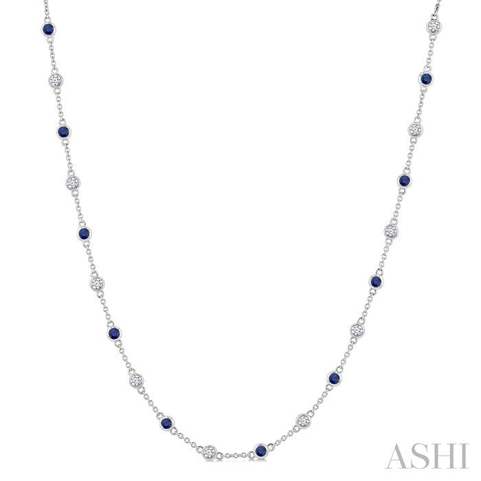 Gemstone & Diamond Station Necklace