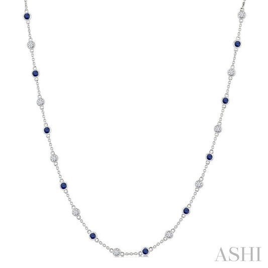 Gemstone & Diamond Station Necklace
