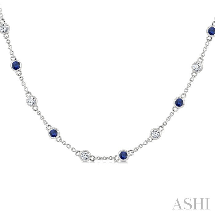 Gemstone & Diamond Station Necklace