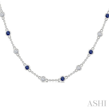 Gemstone & Diamond Station Necklace