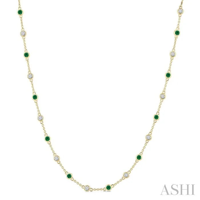 Gemstone & Diamond Station Necklace
