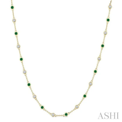 Gemstone & Diamond Station Necklace