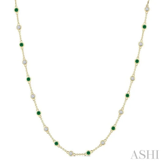 Gemstone & Diamond Station Necklace