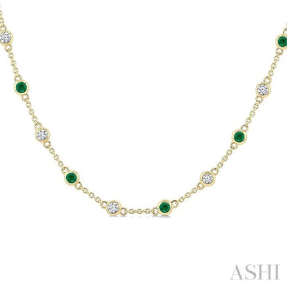 Gemstone & Diamond Station Necklace
