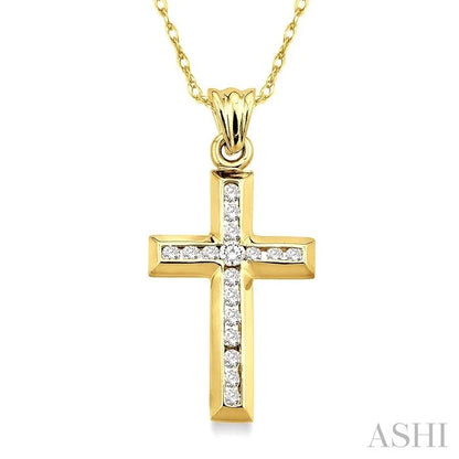 Channel Set Cross Diamond Fashion Pendant