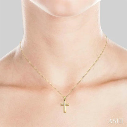 Channel Set Cross Diamond Fashion Pendant