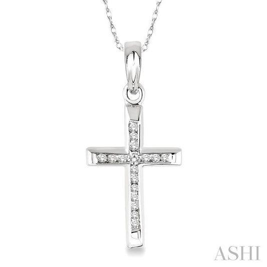 Channel Set Cross Diamond Fashion Pendant
