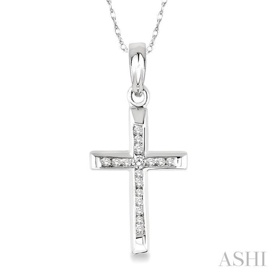 Channel Set Cross Diamond Fashion Pendant
