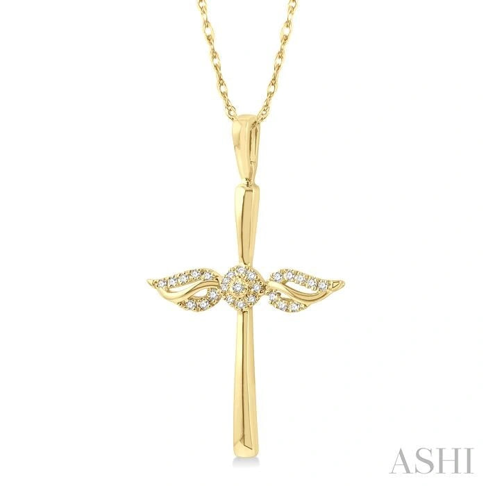 Angel Wings Cross Petite Diamond Fashion Pendant