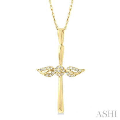 Angel Wings Cross Petite Diamond Fashion Pendant