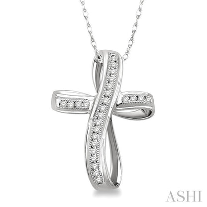 Channel Set Cross Diamond Fashion Pendant