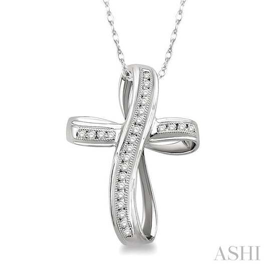 Channel Set Cross Diamond Fashion Pendant