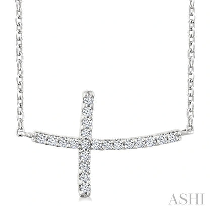 Sideway Cross Petite Diamond Fashion Pendant