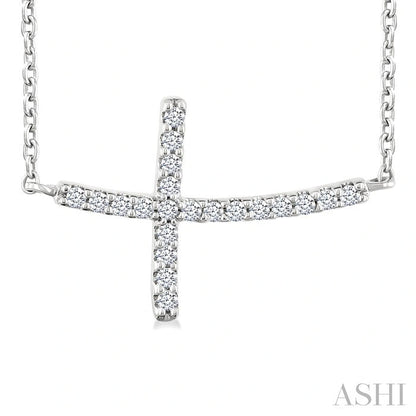 Sideway Cross Petite Diamond Fashion Pendant