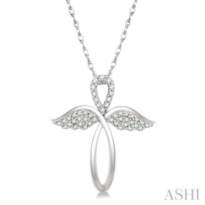 Angel Wings Cross Diamond Fashion Pendant