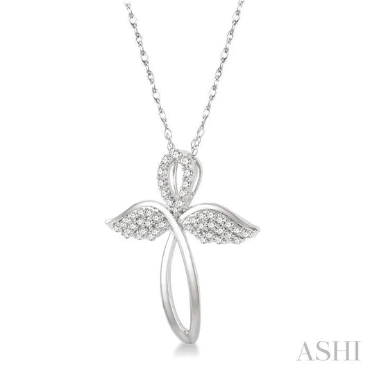 Angel Wings Cross Diamond Fashion Pendant