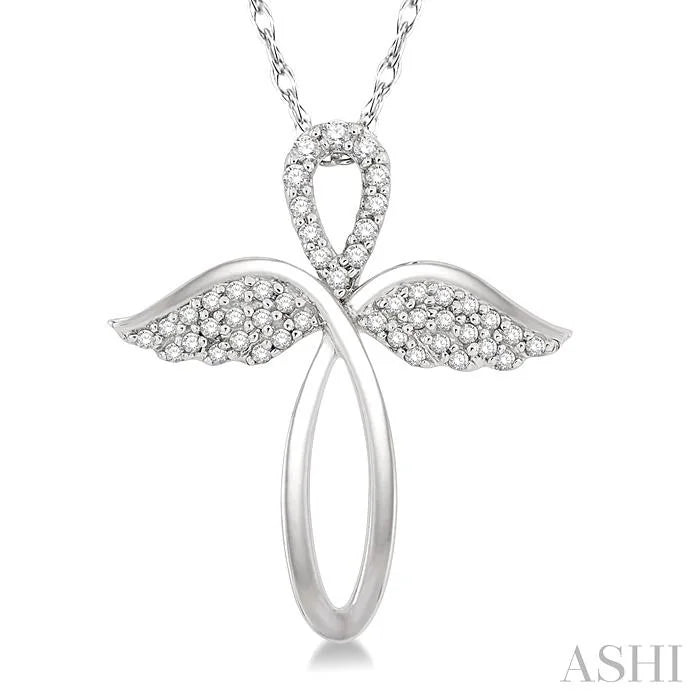 Angel Wings Cross Diamond Fashion Pendant