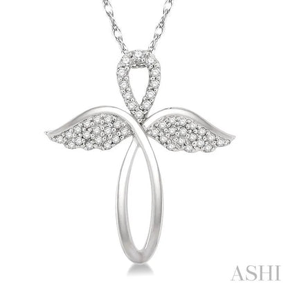 Angel Wings Cross Diamond Fashion Pendant