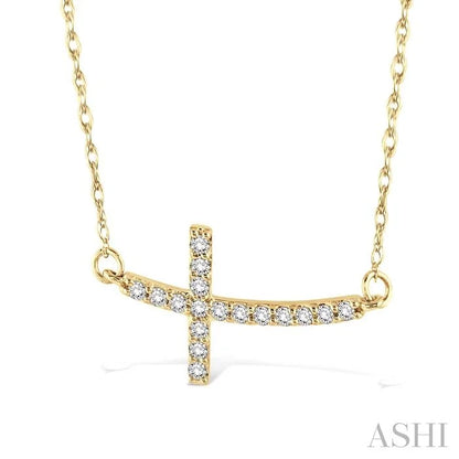 Sideway Cross Diamond Fashion Pendant