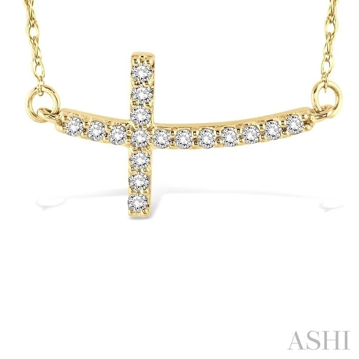 Sideway Cross Diamond Fashion Pendant