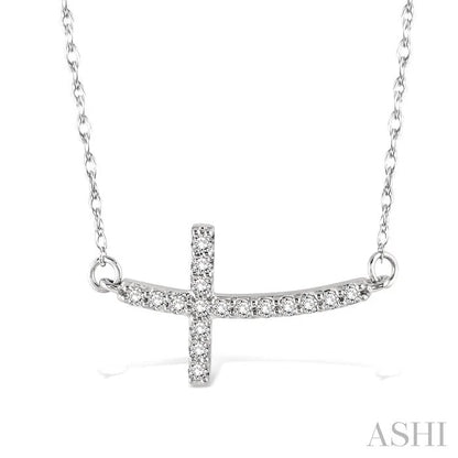 Sideway Cross Diamond Fashion Pendant