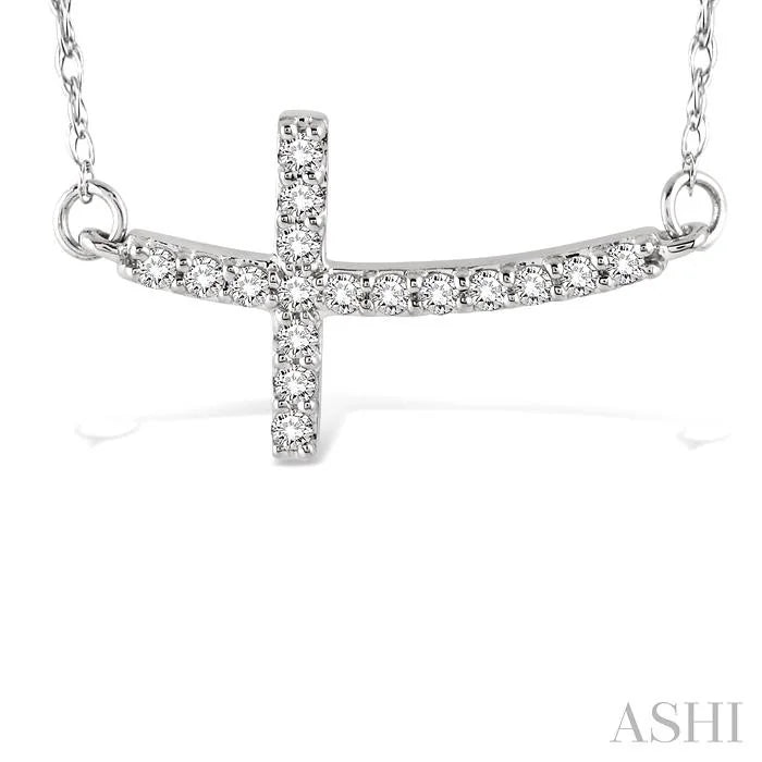 Sideway Cross Diamond Fashion Pendant