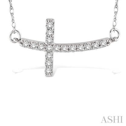 Sideway Cross Diamond Fashion Pendant