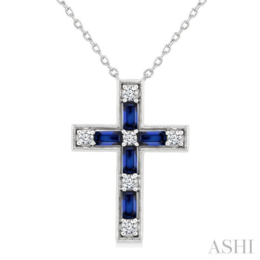 Cross Gemstone & Diamond Fashion Pendant