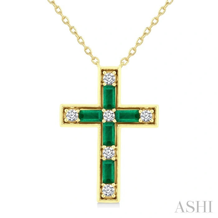 Cross Gemstone & Diamond Fashion Pendant