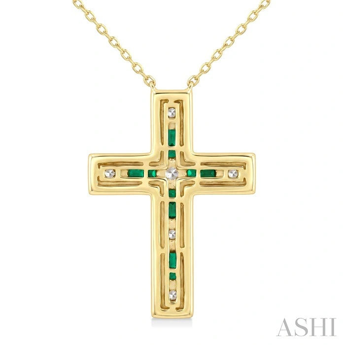 Cross Gemstone & Diamond Fashion Pendant