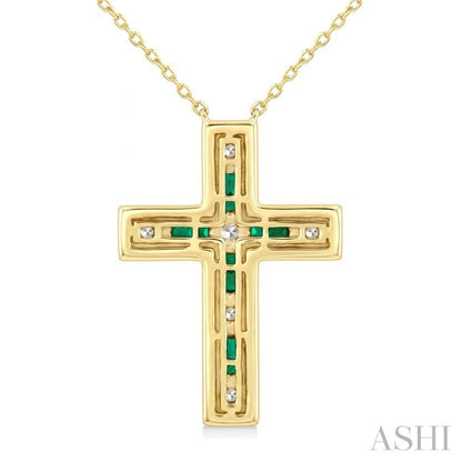 Cross Gemstone & Diamond Fashion Pendant