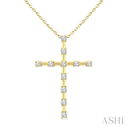 Cross Floating Diamond Fashion Pendant