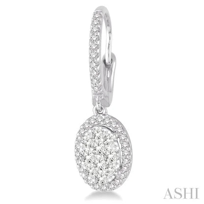 Oval Shape Halo Lovebright Essential Diamond Earrings