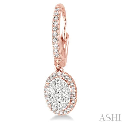 Oval Shape Halo Lovebright Essential Diamond Earrings