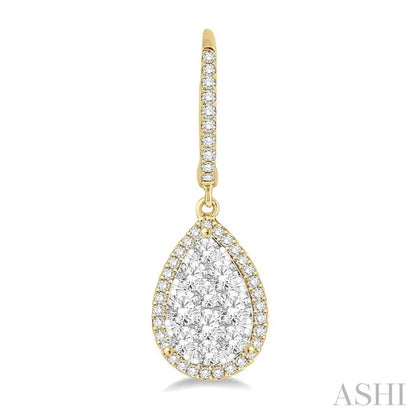 Pear Shape Halo Lovebright Essential Diamond Earrings