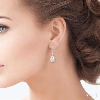Pear Shape Halo Lovebright Essential Diamond Earrings