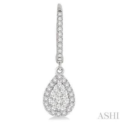 Pear Shape Halo Lovebright Essential Diamond Earrings
