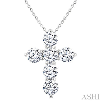 6 Stone Cross Diamond Fashion Pendant