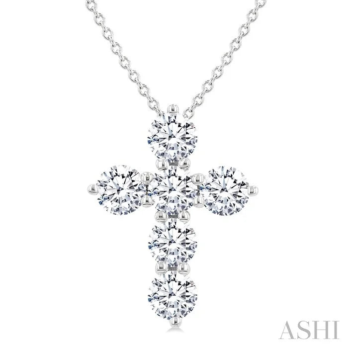 6 Stone Cross Diamond Fashion Pendant
