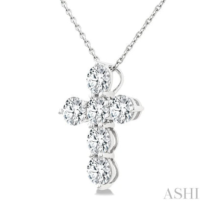 6 Stone Cross Diamond Fashion Pendant