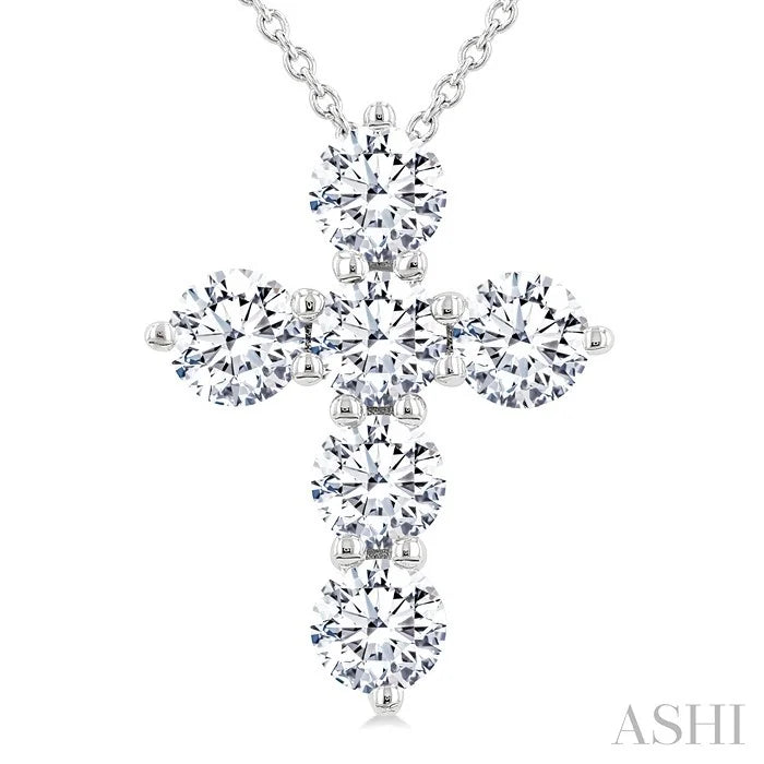 6 Stone Cross Diamond Fashion Pendant