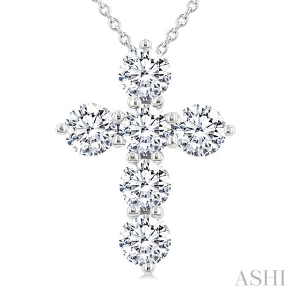 6 Stone Cross Diamond Fashion Pendant